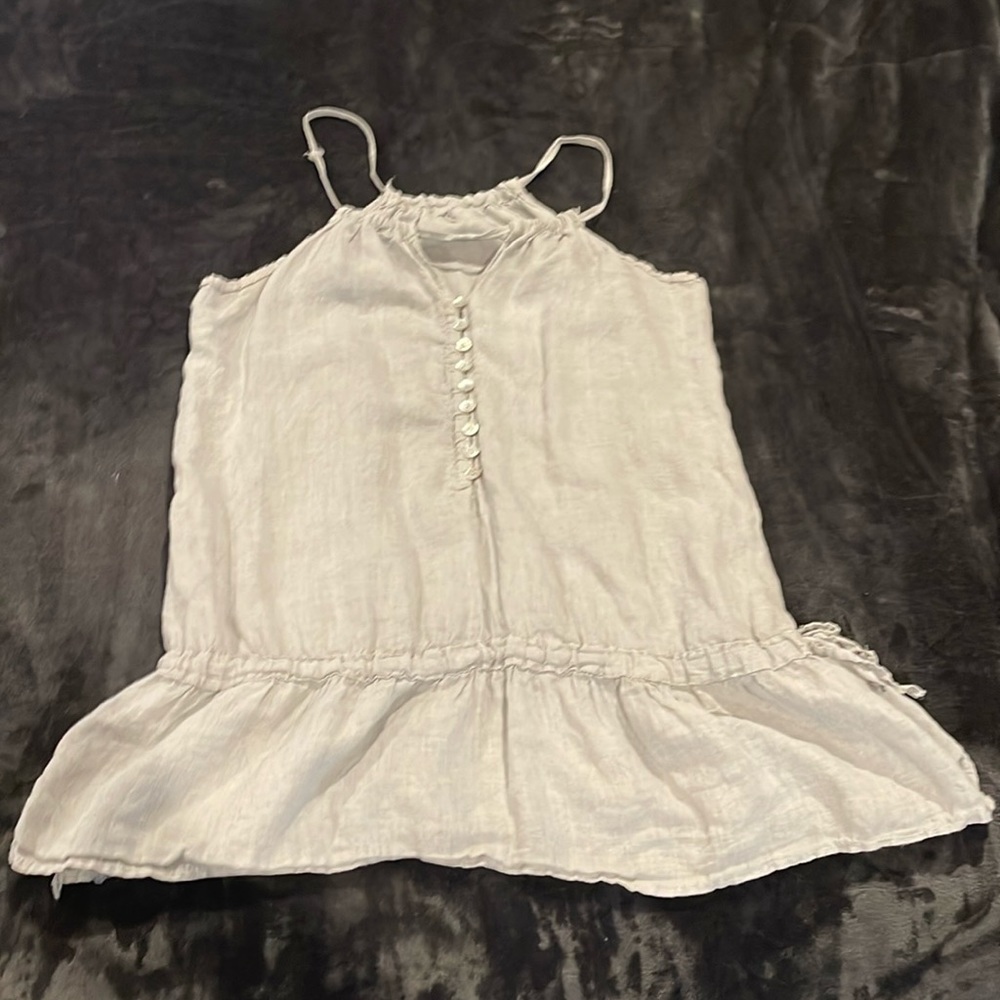 San Tropez Linen Top, grey, size M